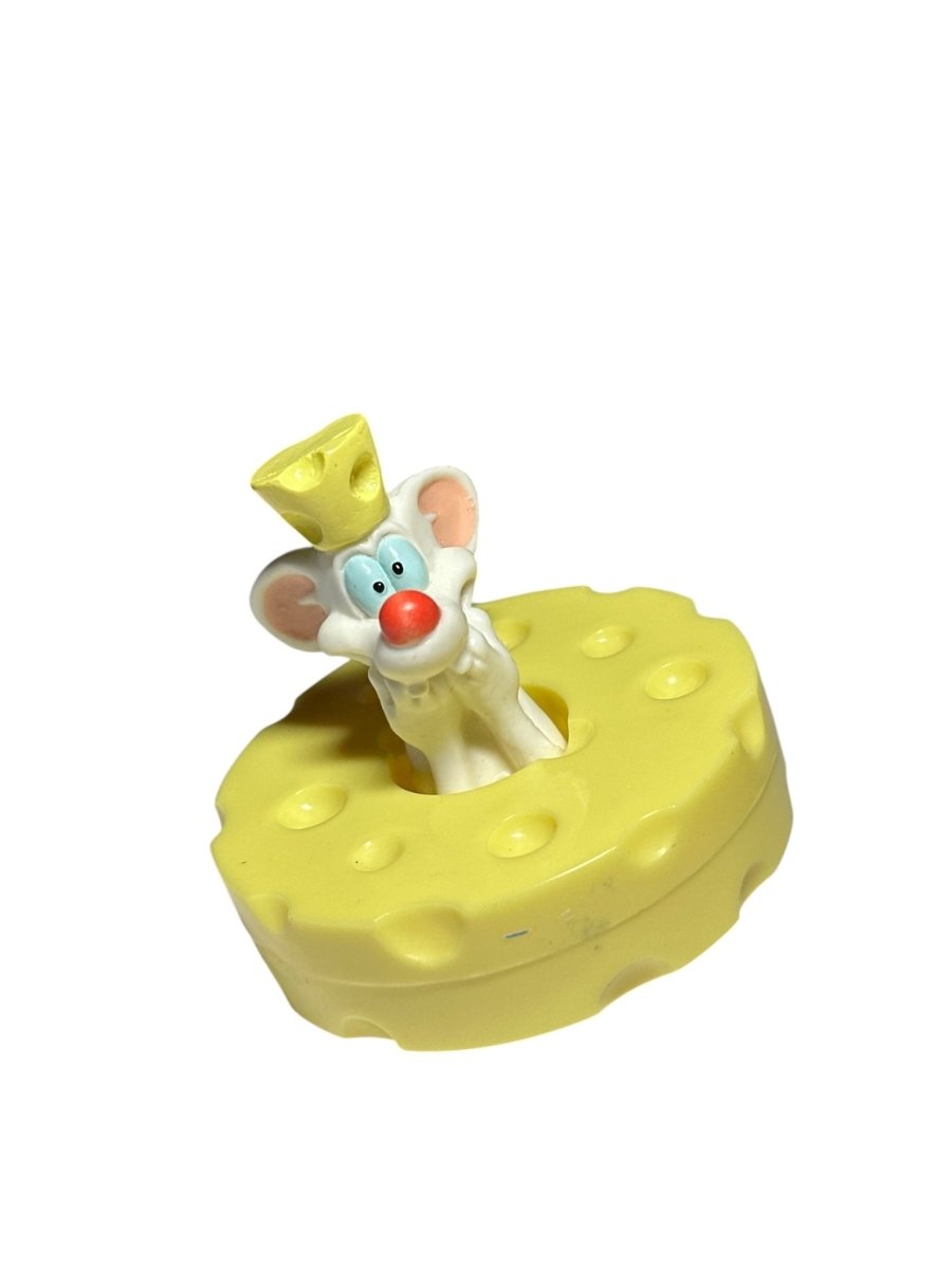 1999 – Hardee’s Pinky and the Brain Spinning Cheese Top – Pinky Figure - Action Figures & Collectibles - ThrowbackBuys - Abunnysvintageco
