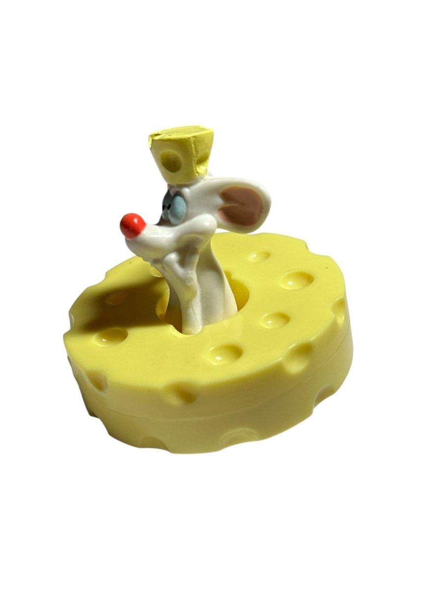 1999 – Hardee’s Pinky and the Brain Spinning Cheese Top – Pinky Figure - Action Figures & Collectibles - ThrowbackBuys - Abunnysvintageco