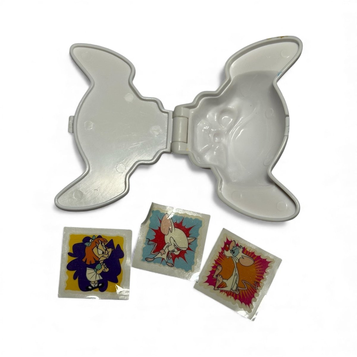 1999 – Hardee's: Pinky & the Brain Compact Case with 3 Tattoos - Action Figures & Collectibles - ThrowbackBuys - Abunnysvintageco