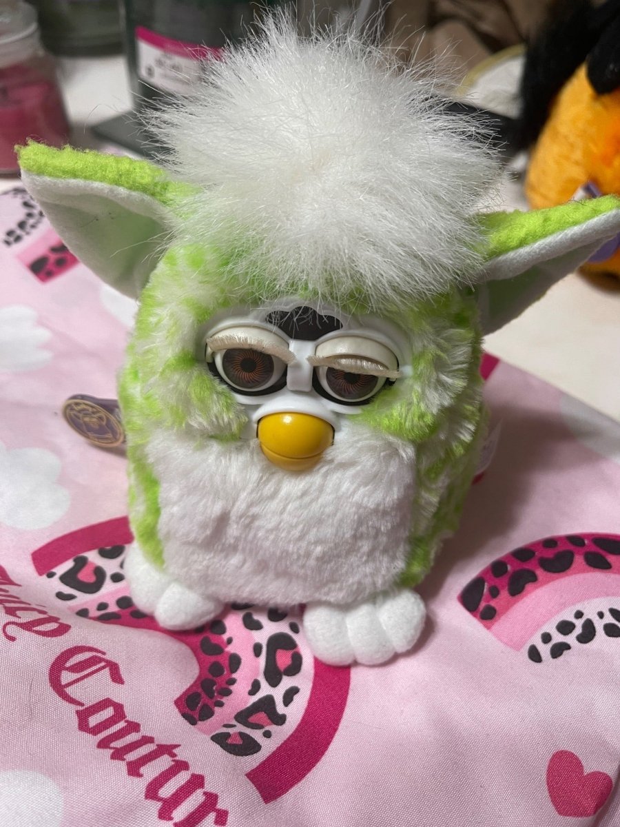 1999 Lime Green Furby Baby Rare Vintage Electronic Toy Hasbro Tiger Electronics Works - Collectible Toys - ThrowbackBuys -Furby Queen