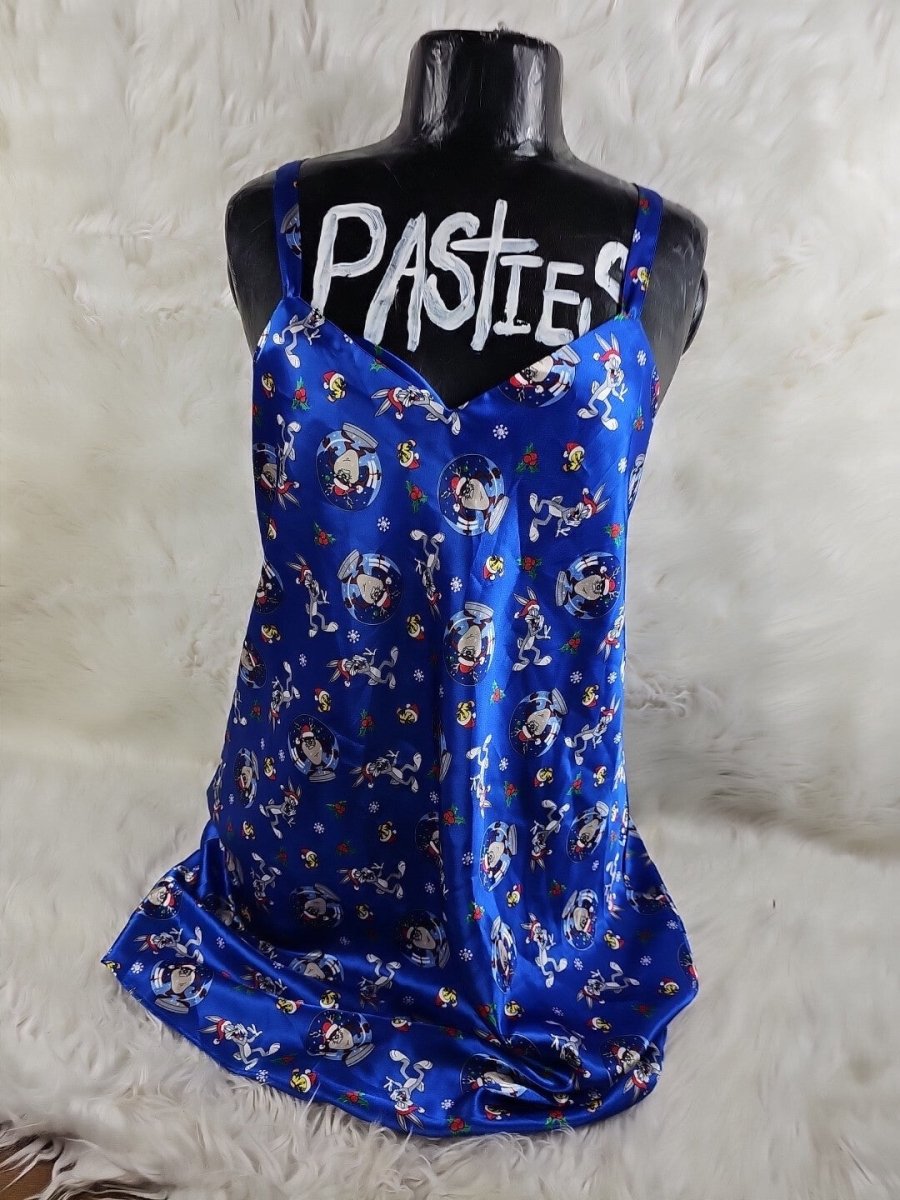 1999 - Looney Tunes Christmas Night Gown, Large - Shirts - ThrowbackBuys - The Thrifty Gypsyy Shop
