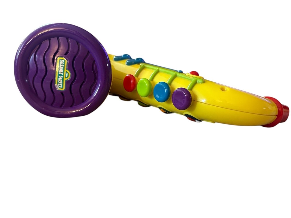 1999 – Mattel: Sesame Street Musical Cookie Monster Saxophone - Collectible Toys - ThrowbackBuys - Abunnysvintageco