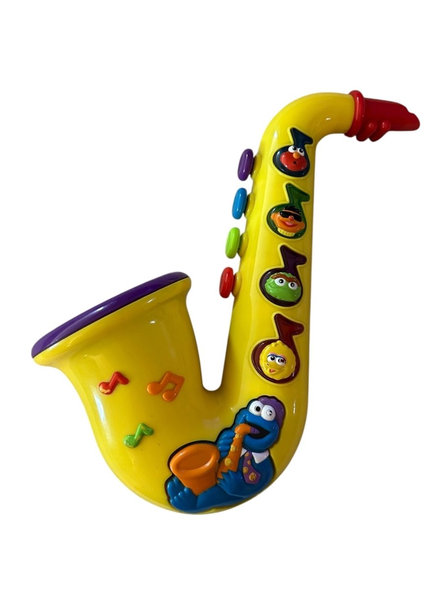 1999 – Mattel: Sesame Street Musical Cookie Monster Saxophone - Collectible Toys - ThrowbackBuys - Abunnysvintageco