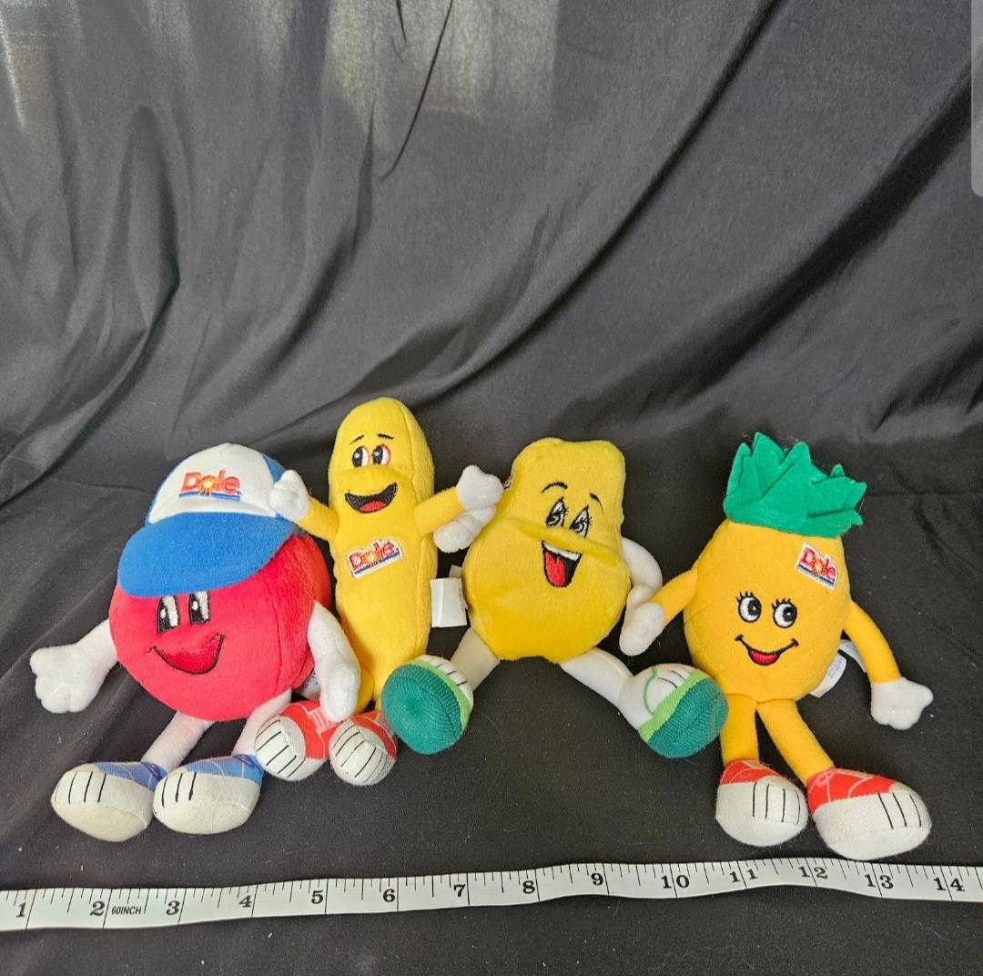 1999 Official Dole Fruit Plush Toy Lot Of 4 - Plushies - ThrowbackBuys - Cloy's Creativity