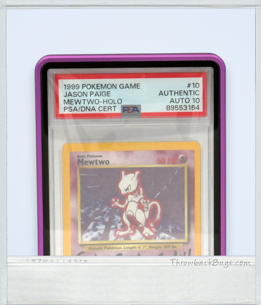 1999 - Pokemon, Mewtwo Holographic Trading Card 10, Jason Paige Autographed - PSA Authentic Auto 10 - RARE - Trading Cards - ThrowbackBuys - ThrowbackBuys