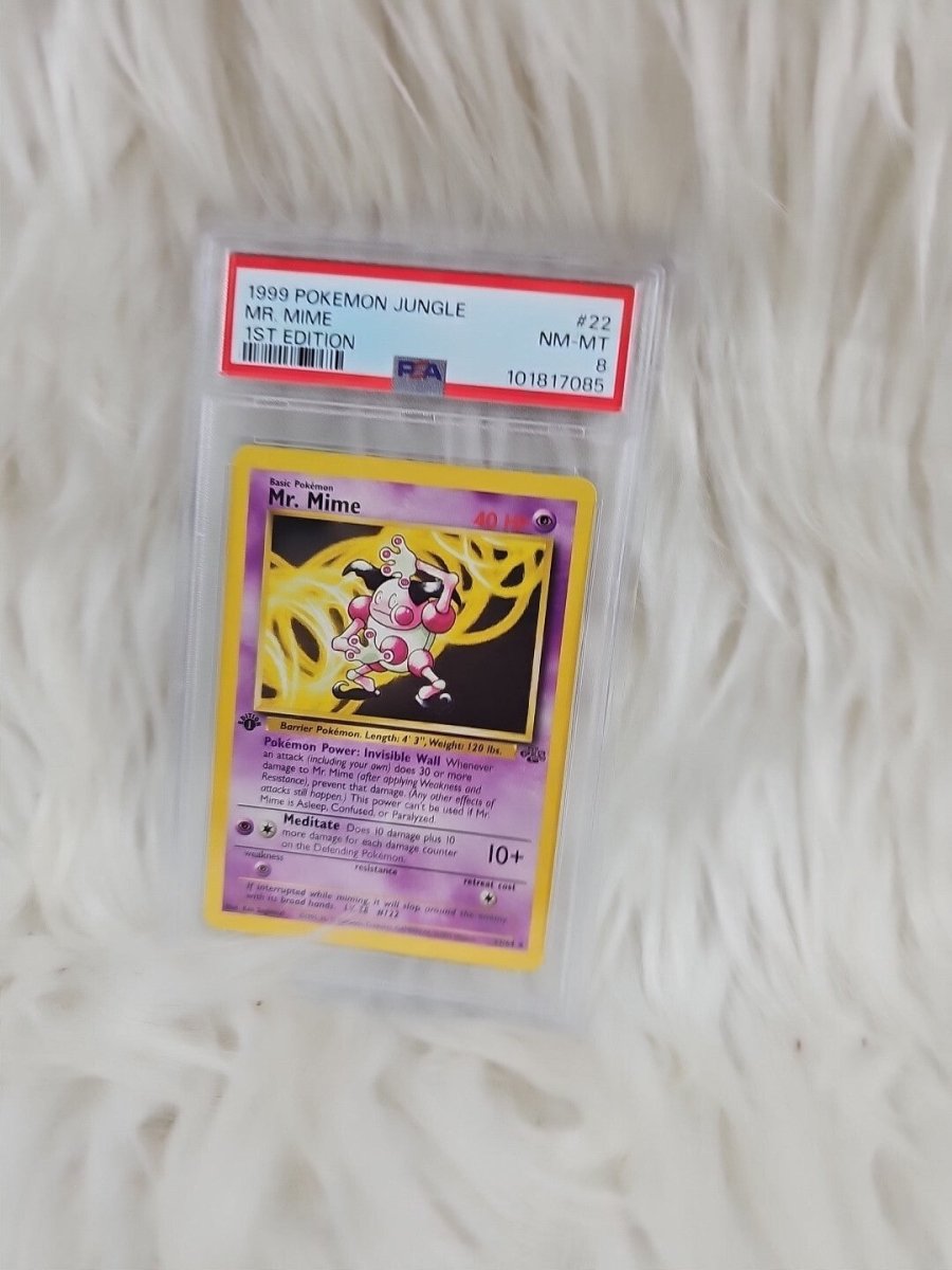 1999 - PSA 8 MINT POKEMON JUNGLE MR MIME NON HOLO 22 1ST EDITION ENGLISH - Trading Cards - ThrowbackBuys - The Thrifty Gypsyy Shop