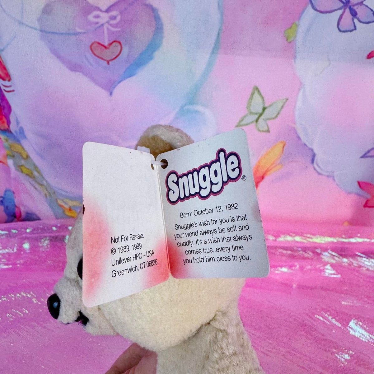 1999 Snuggle Bear Beanie Plush with Tag - Collectible Toys - ThrowbackBuys - Starbunnyvintage