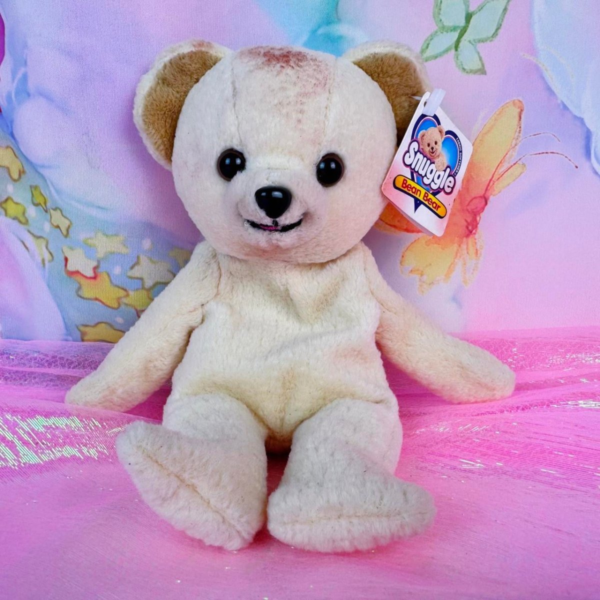 1999 Snuggle Bear Beanie Plush with Tag - Collectible Toys - ThrowbackBuys - Starbunnyvintage