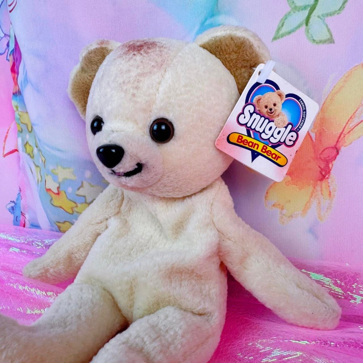 1999 Snuggle Bear Beanie Plush with Tag - Collectible Toys - ThrowbackBuys - Starbunnyvintage