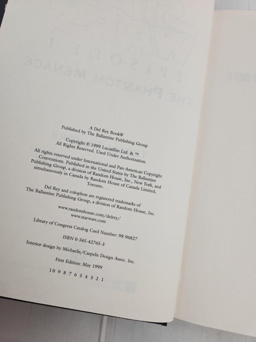 1999 – Star Wars: Episode I – The Phantom Menace by Terry Brooks, Hardcover - Books - ThrowbackBuys - ResellerDoor