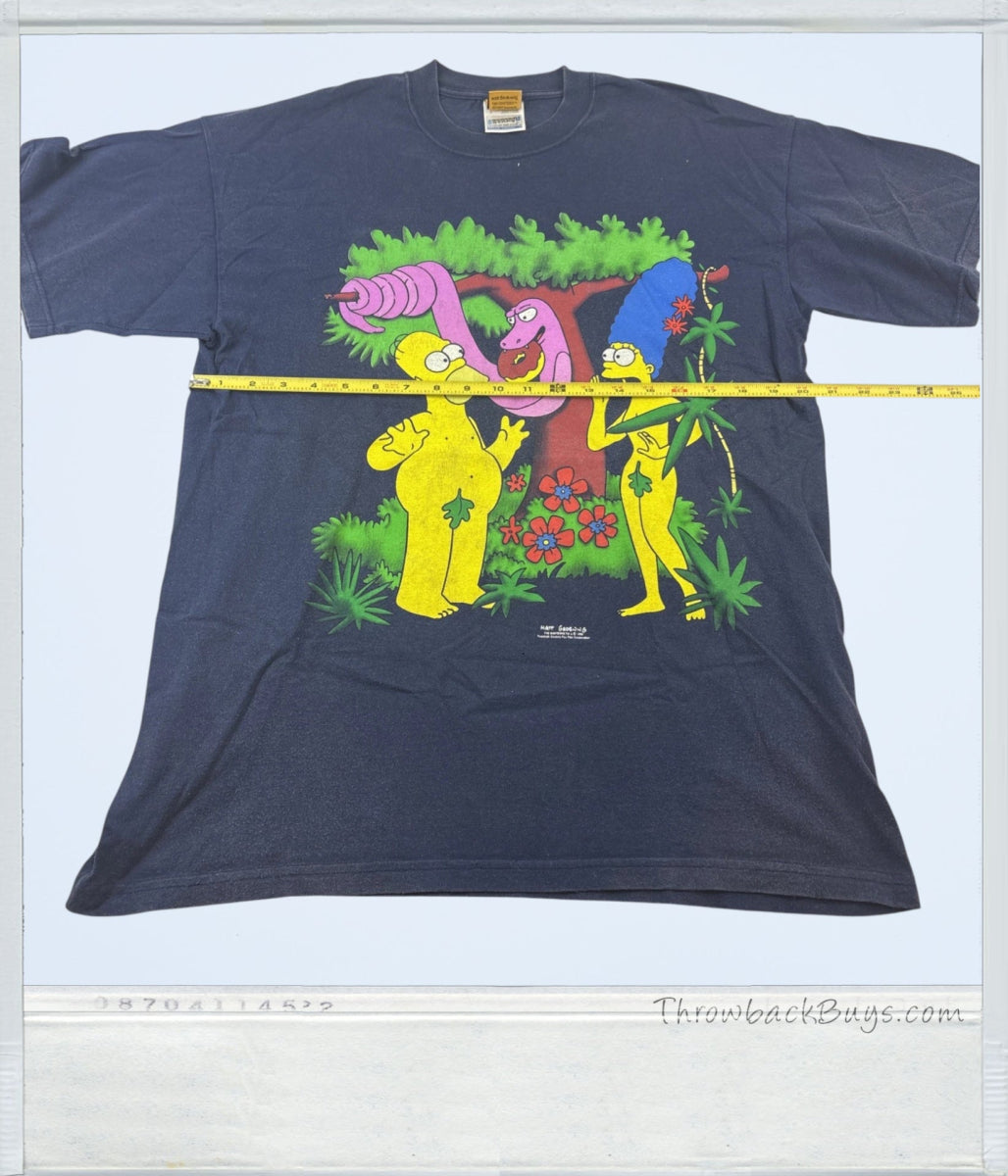 1999 – The Simpsons Homer & Marge “Adam & Eve” Parody T-Shirt, Size L – RARE - T-Shirts - ThrowbackBuys - ResellerDoor