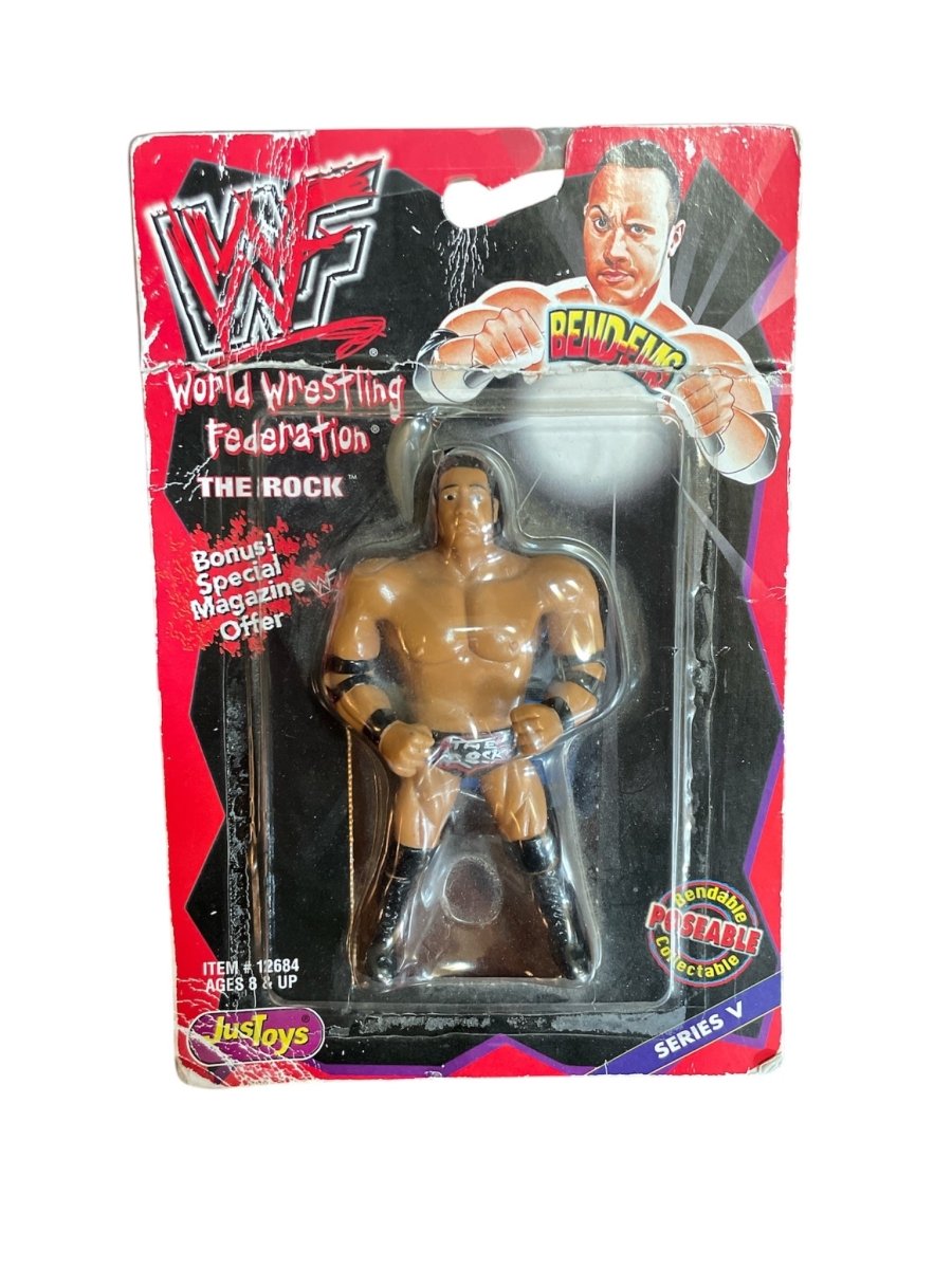 1999 WWF "The Rock" Bend - ems - Action Figures & Collectibles - ThrowbackBuys - Shiznit