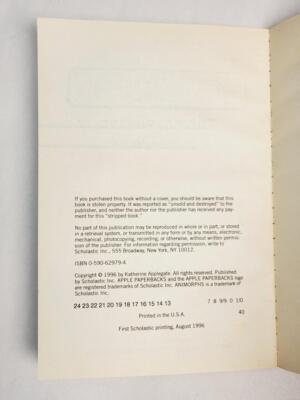 1997 – Scholastic: Animorphs Books #3 The Encounter & #17 The Underground – K.A. Applegate