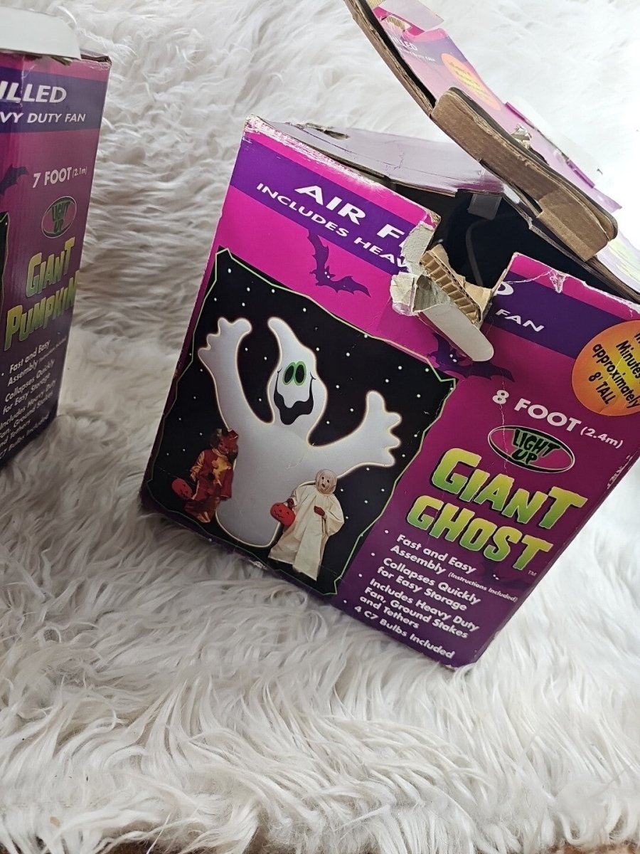 2 Giant 7' And 8' Inflatable Pumpkin And Ghost Halloween Outdoor Blow Up Decor - Decor - ThrowbackBuys - The Thrifty Gypsyy Shop