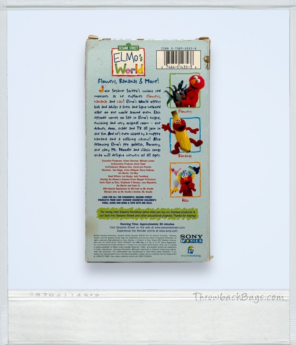 2000 - Elmo's World: Flowers, Bananas & More! VHS - VHS - ThrowbackBuys - ThrowbackBuys