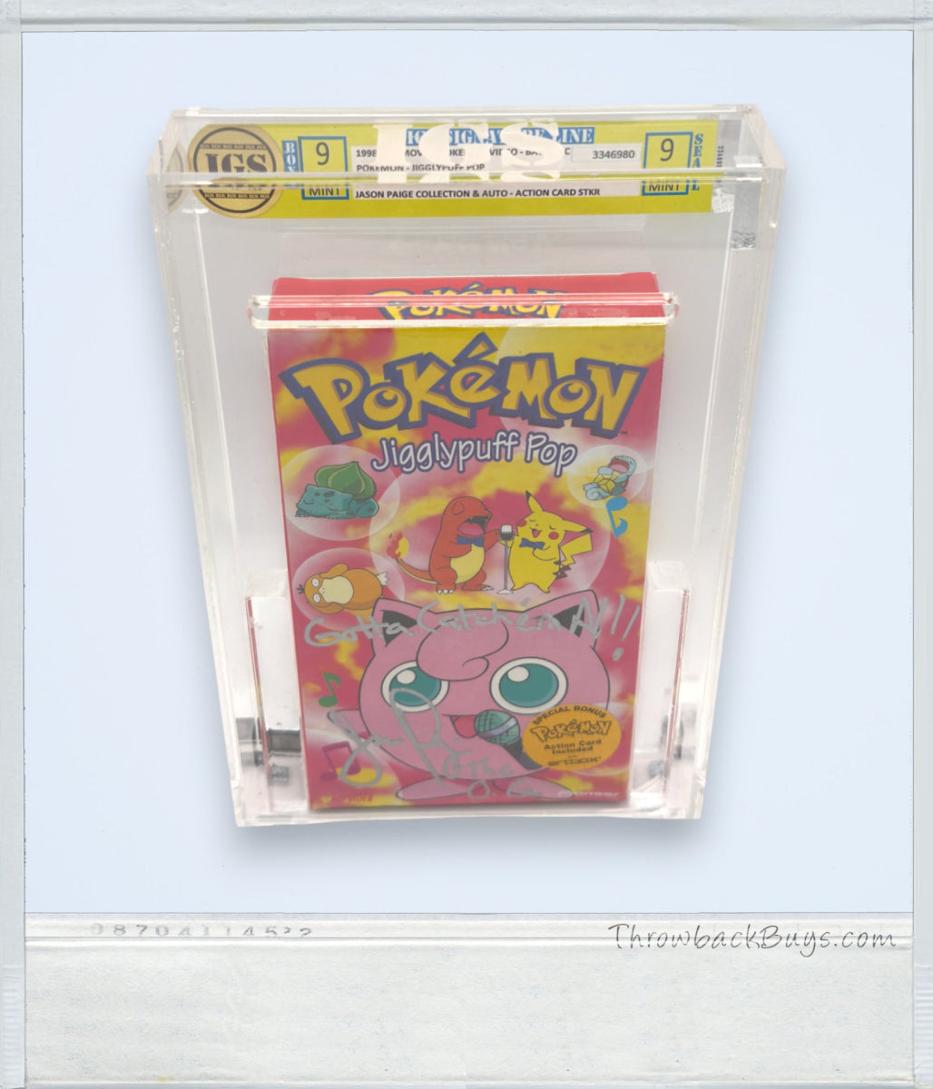 2000 – Pokemon: Jigglypuff Pop VHS, Jason Paige Autographed – IGS 9/9 Graded Sealed – 1 of 7 - RARE - VHS - ThrowbackBuys - ThrowbackBuys