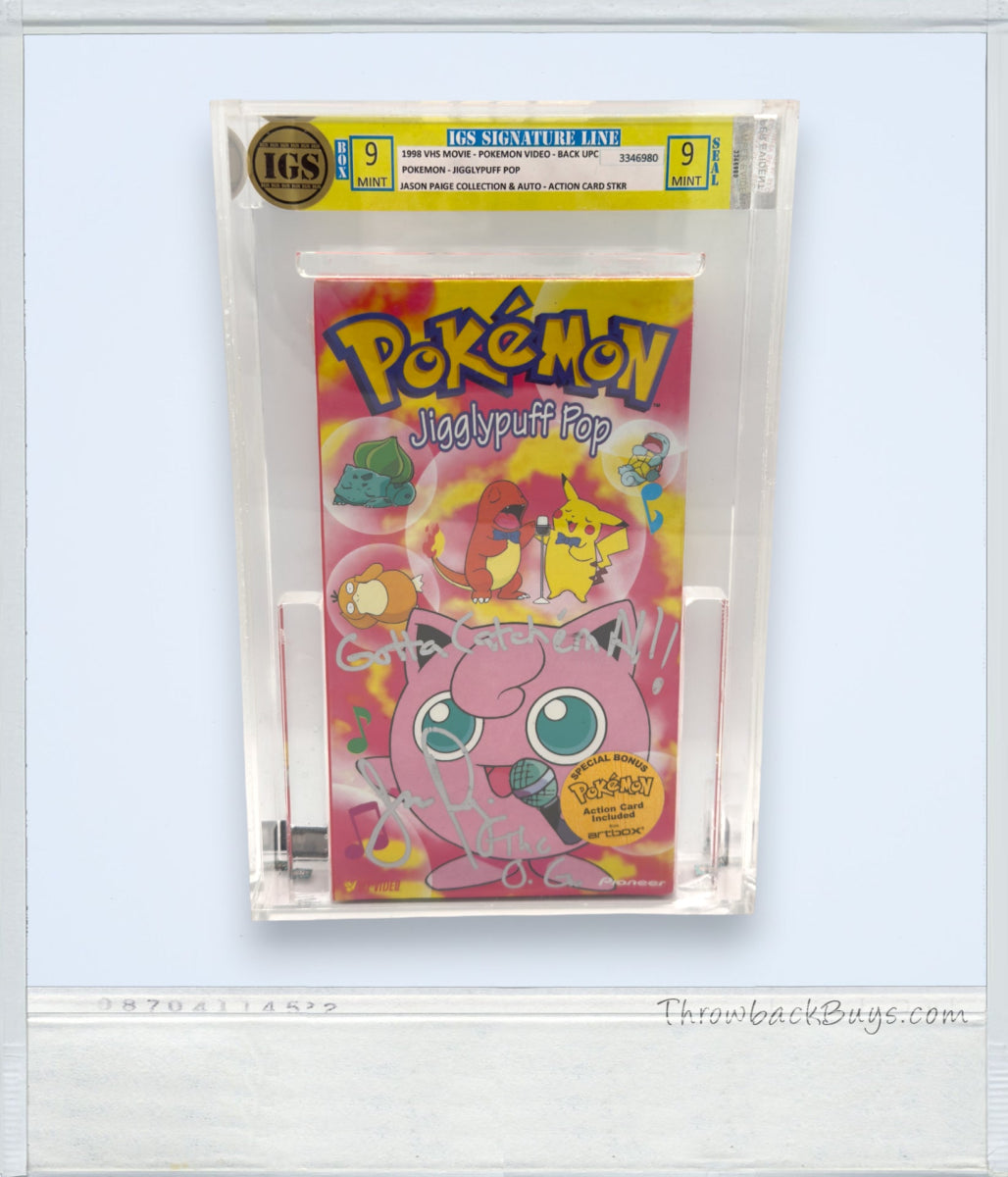 2000 – Pokemon: Jigglypuff Pop VHS, Jason Paige Autographed – IGS 9/9 Graded Sealed – 1 of 7 - RARE - VHS - ThrowbackBuys - ThrowbackBuys