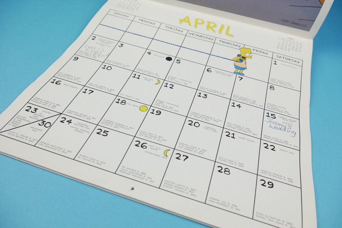2000 Simpsons Calendar - Paper Goods - ThrowbackBuys - Shiznit