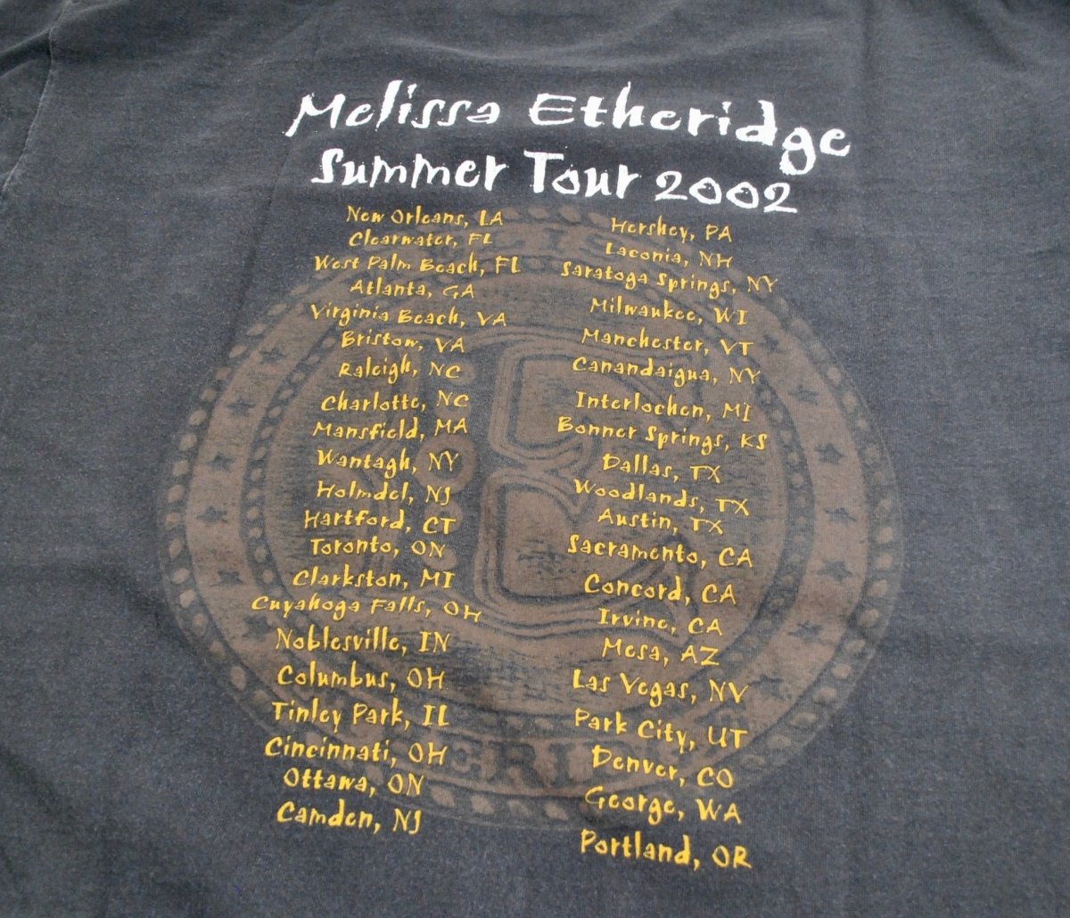 2000s - Melissa Etheridge: Tour T-Shirt - Men's XL - T-Shirts - ThrowbackBuys -Yesterday's Attic