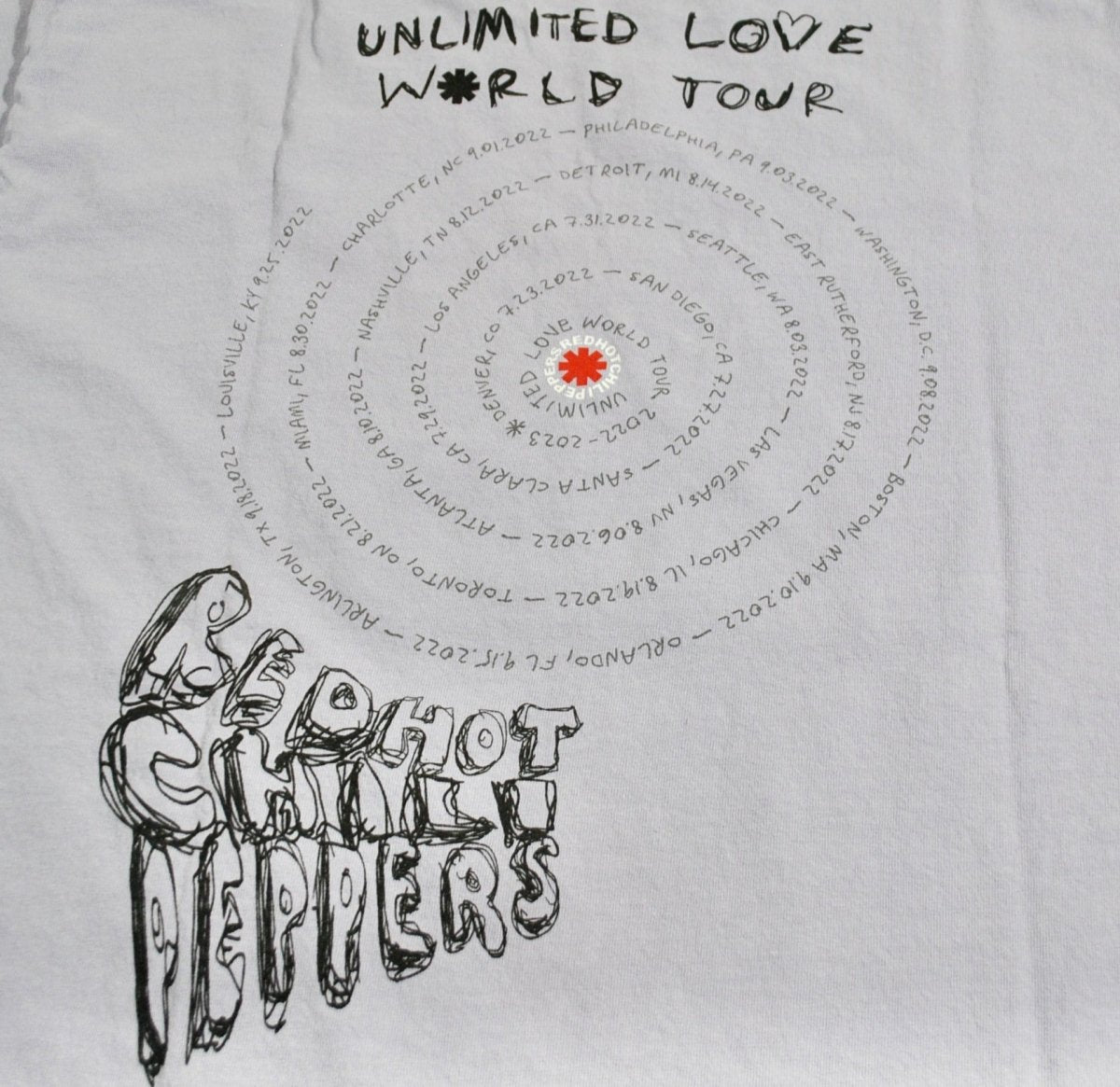 2000s - Red Hot Chili Peppers: Unisex Tour Shirt - Medium - T-Shirts - ThrowbackBuys -Yesterday's Attic