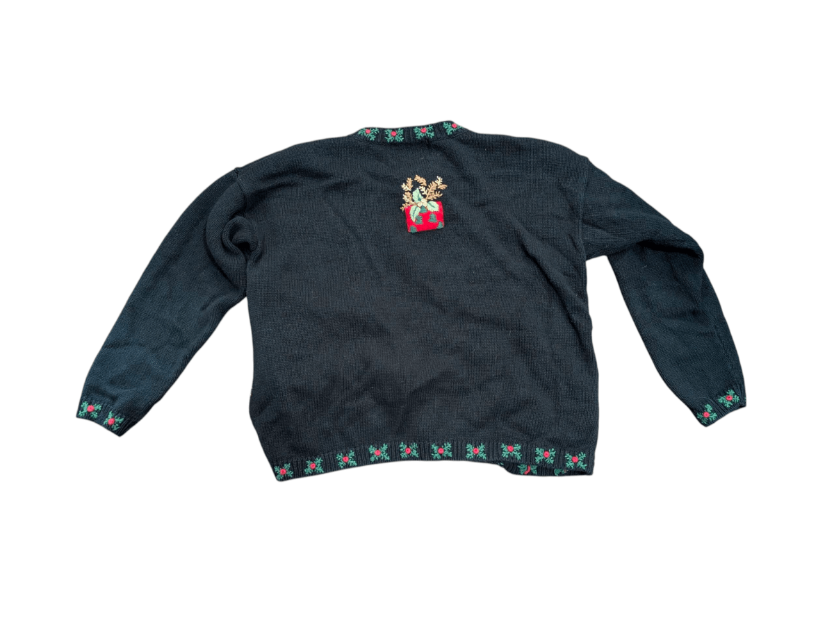 2001 Heirloom Collectibles Black Christmas Sweater - Sweaters - ThrowbackBuys - Shiznit