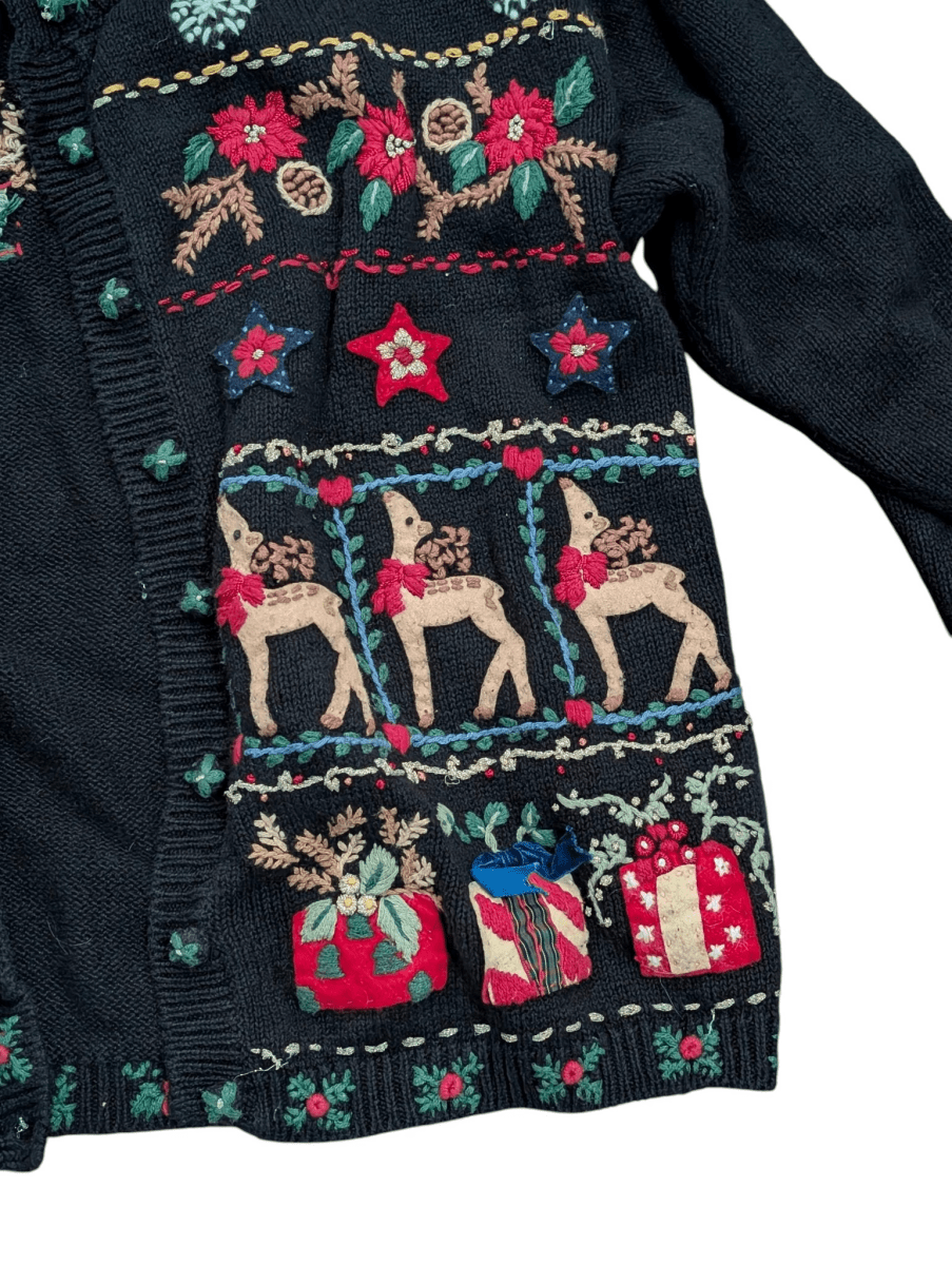 2001 Heirloom Collectibles Black Christmas Sweater - Sweaters - ThrowbackBuys - Shiznit