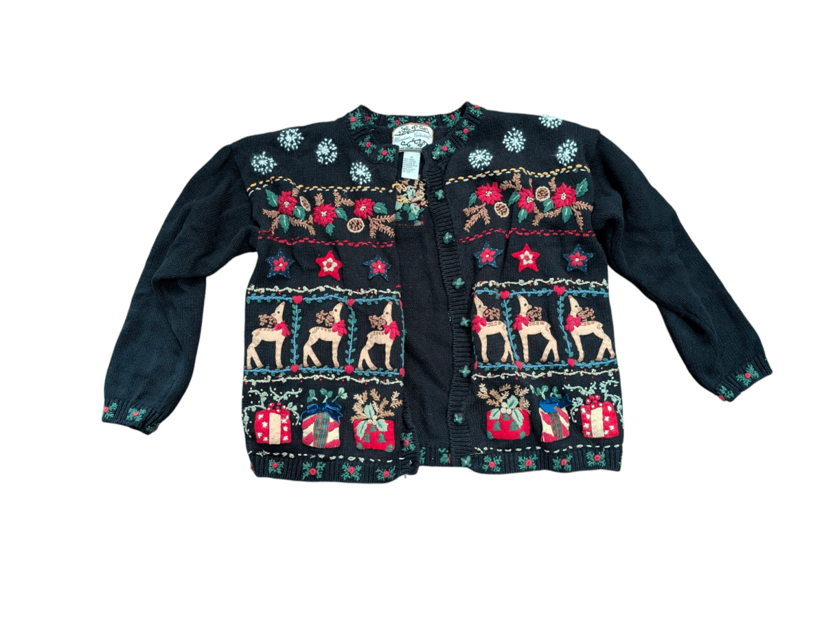 2001 Heirloom Collectibles Black Christmas Sweater - Sweaters - ThrowbackBuys - Shiznit