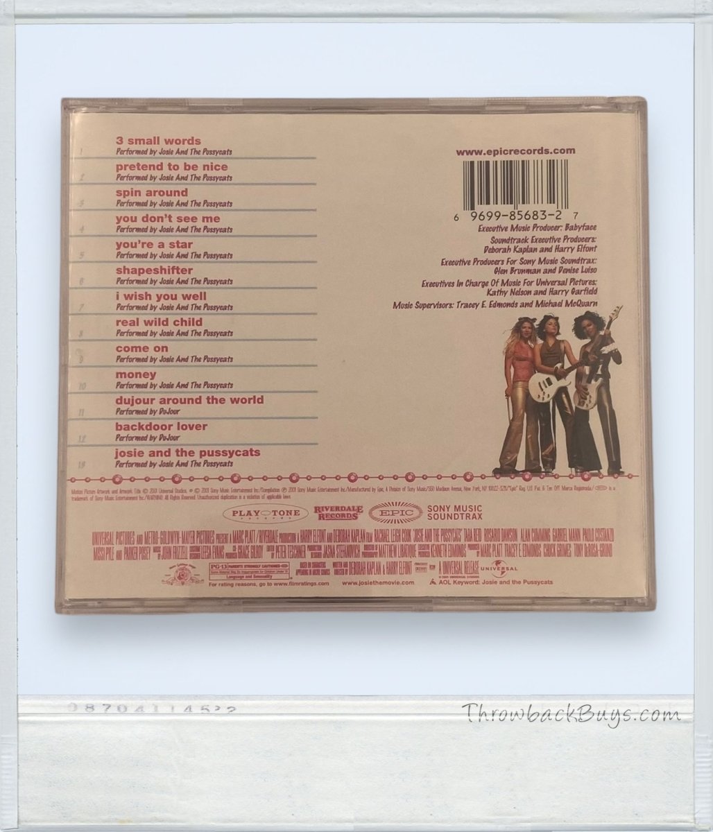 2001 - Josie and the Pussycats Original Motion Picture Soundtrack CD - CDs - ThrowbackBuys - ThrowbackBuys