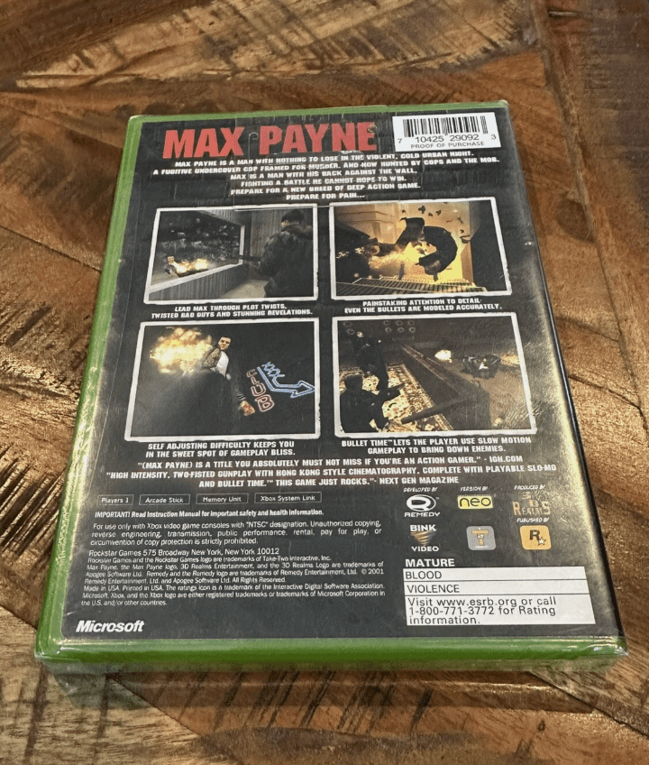 2001 - Max Payne (Xbox, Black Label) NEW & Sealed - Video Games - ThrowbackBuys - Northwesttraders