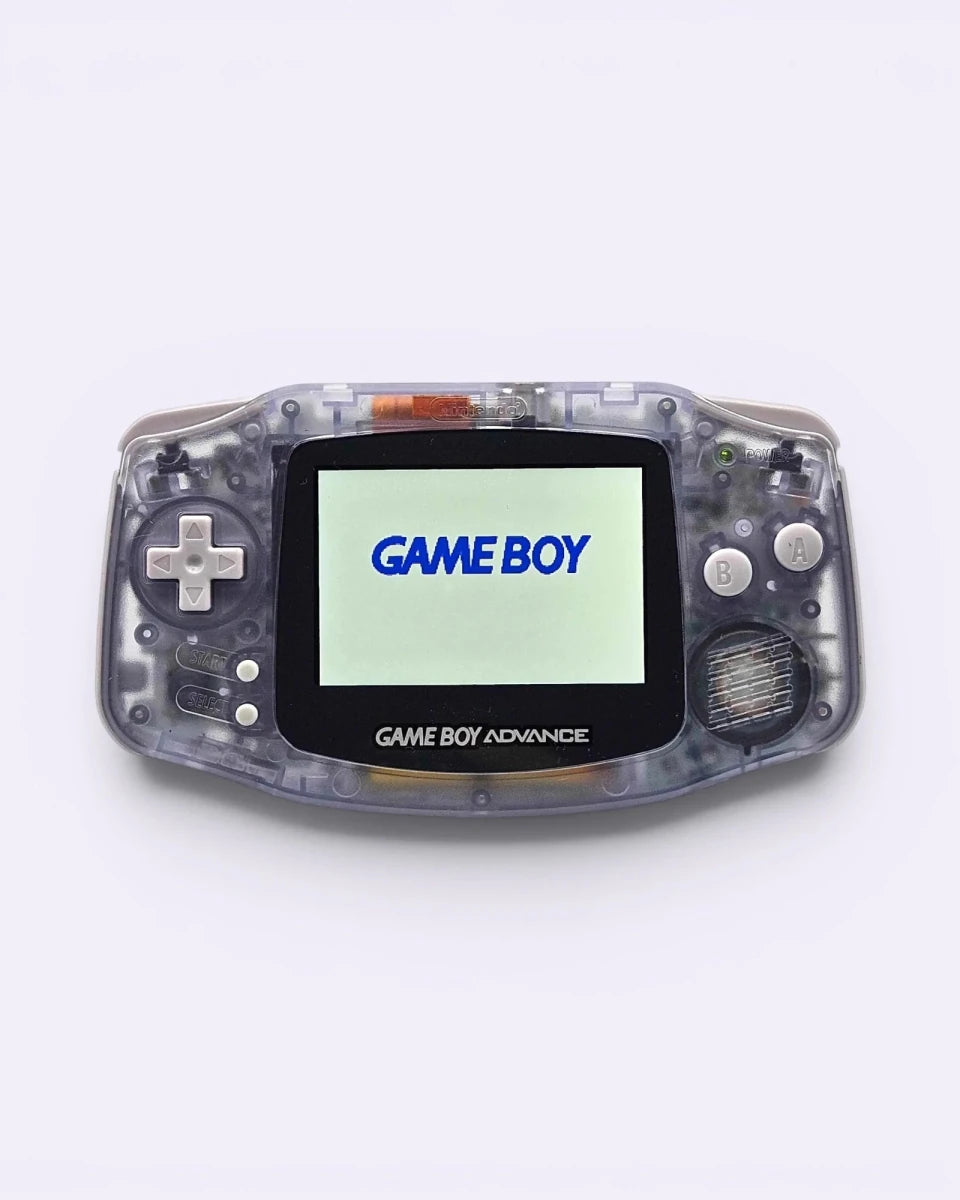 2001 - Nintendo Game Boy Advance: IPS Modified Clear Glacier Console w/ USB-C Battery Pack - Video Games - ThrowbackBuys -Only90sKidsKnow