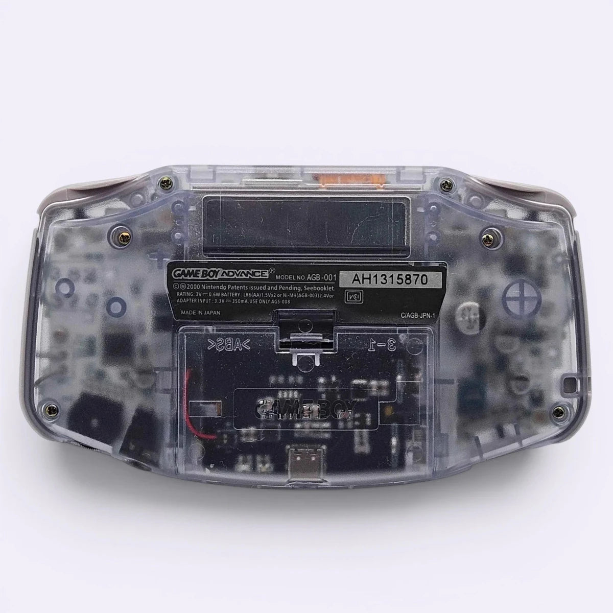 2001 - Nintendo Game Boy Advance: IPS Modified Clear Glacier Console w/ USB-C Battery Pack - Video Games - ThrowbackBuys -Only90sKidsKnow