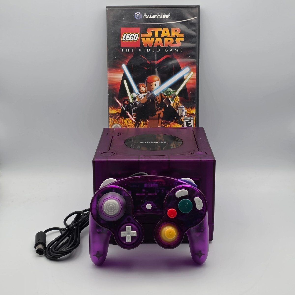 2001 - Nintendo GameCube Translucent Purple Console DOL-001 System Bundle + Lego Star Wars Game - Video Games - ThrowbackBuys -Pinnaclecollectibles