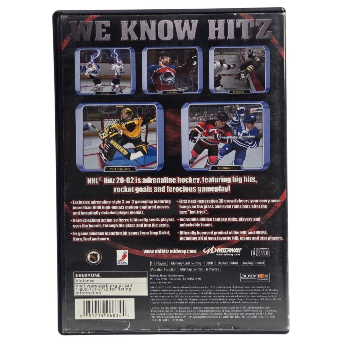 2002 - Playstation 2: NHL Hitz (PS2) - Midway Arcade - Style Hockey Game - Video Games - ThrowbackBuys - A N E 1 Stop Shop