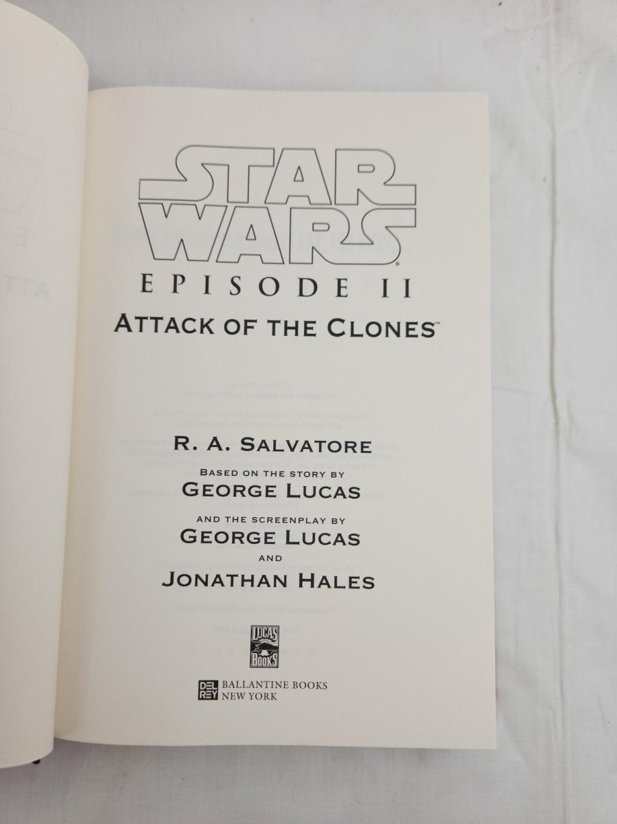 2002 – Star Wars: Episode II – Attack of the Clones by R.A. Salvatore – 1st Edition Hardcover - Books - ThrowbackBuys - ResellerDoor