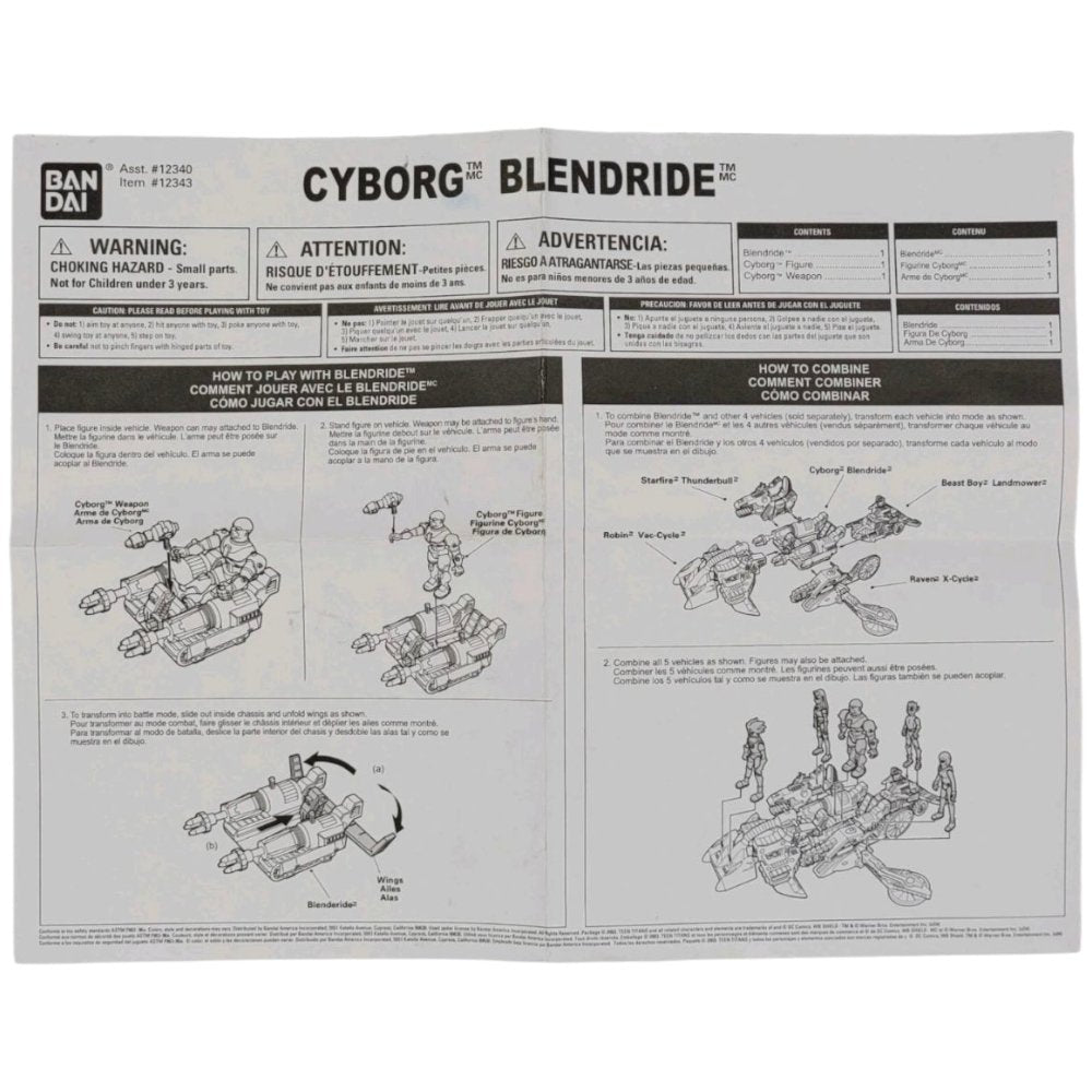 2003 - Teen Titans Go Cyborg Blendride 12343 - Bandai - Action Figures & Collectibles - ThrowbackBuys - A N E 1 Stop Shop