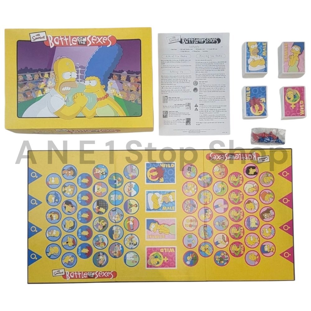 2003 - The Simpsons Battle of the Sexes Board Game Complete Homer Marge Trivia - Board Games - ThrowbackBuys - A N E 1 Stop Shop