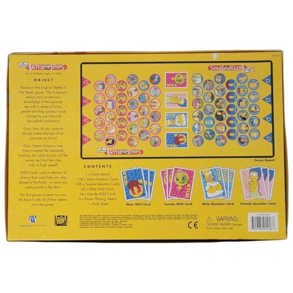 2003 - The Simpsons Battle of the Sexes Board Game Complete Homer Marge Trivia - Board Games - ThrowbackBuys - A N E 1 Stop Shop