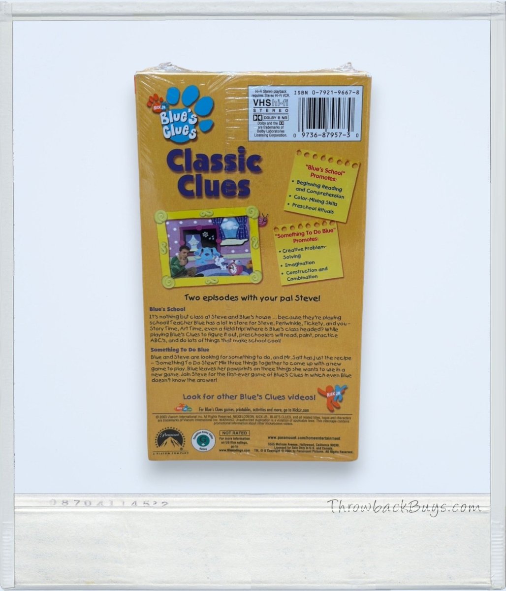 2004 - Nick Jr's Blue's Clues: Classic Clues VHS - VHS - ThrowbackBuys - ThrowbackBuys