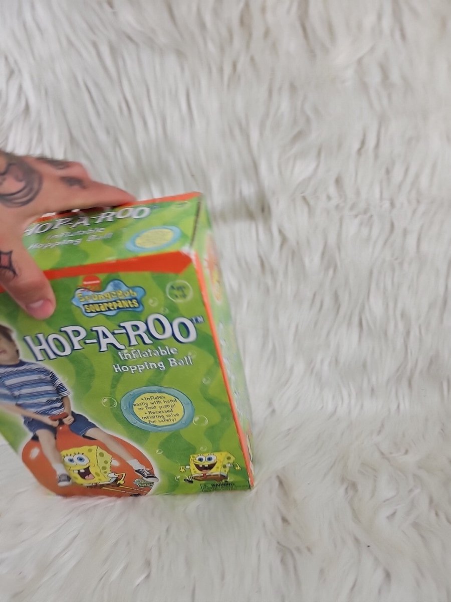 2004 - Spongebob Squarepants Hop - A - Roo Inflatable Hopping Ball - Opened - Collectible Toys - ThrowbackBuys - The Thrifty Gypsyy Shop