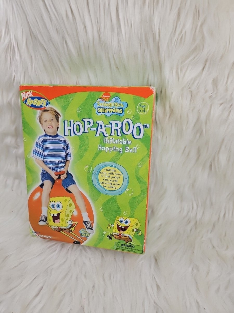 2004 - Spongebob Squarepants Hop - A - Roo Inflatable Hopping Ball - Opened - Collectible Toys - ThrowbackBuys - The Thrifty Gypsyy Shop