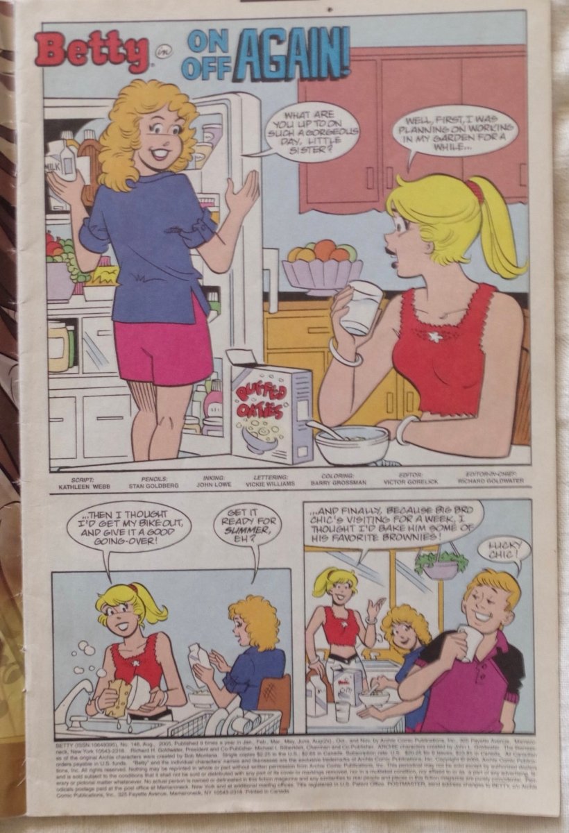 2005 Betty comic book number148 - Comics - ThrowbackBuys - Our Time Warp