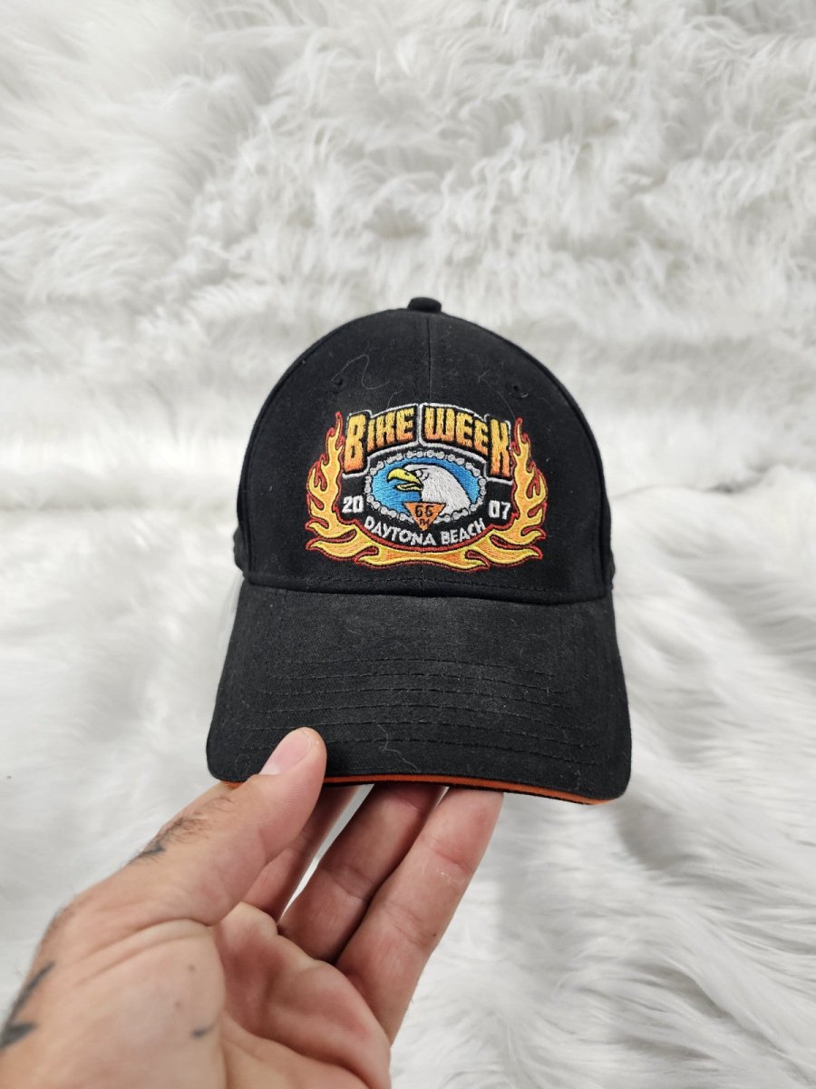 2007 Fire Eagle 66 Daytona Beach Florida Bike Week Adjustable Black Hat - Hats - ThrowbackBuys - The Thrifty Gypsyy Shop