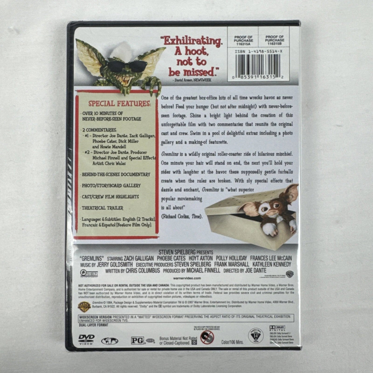 2007 - Gremlins Special Edition DVD, Sealed - RARE - DVD - ThrowbackBuys - ResellerDoor