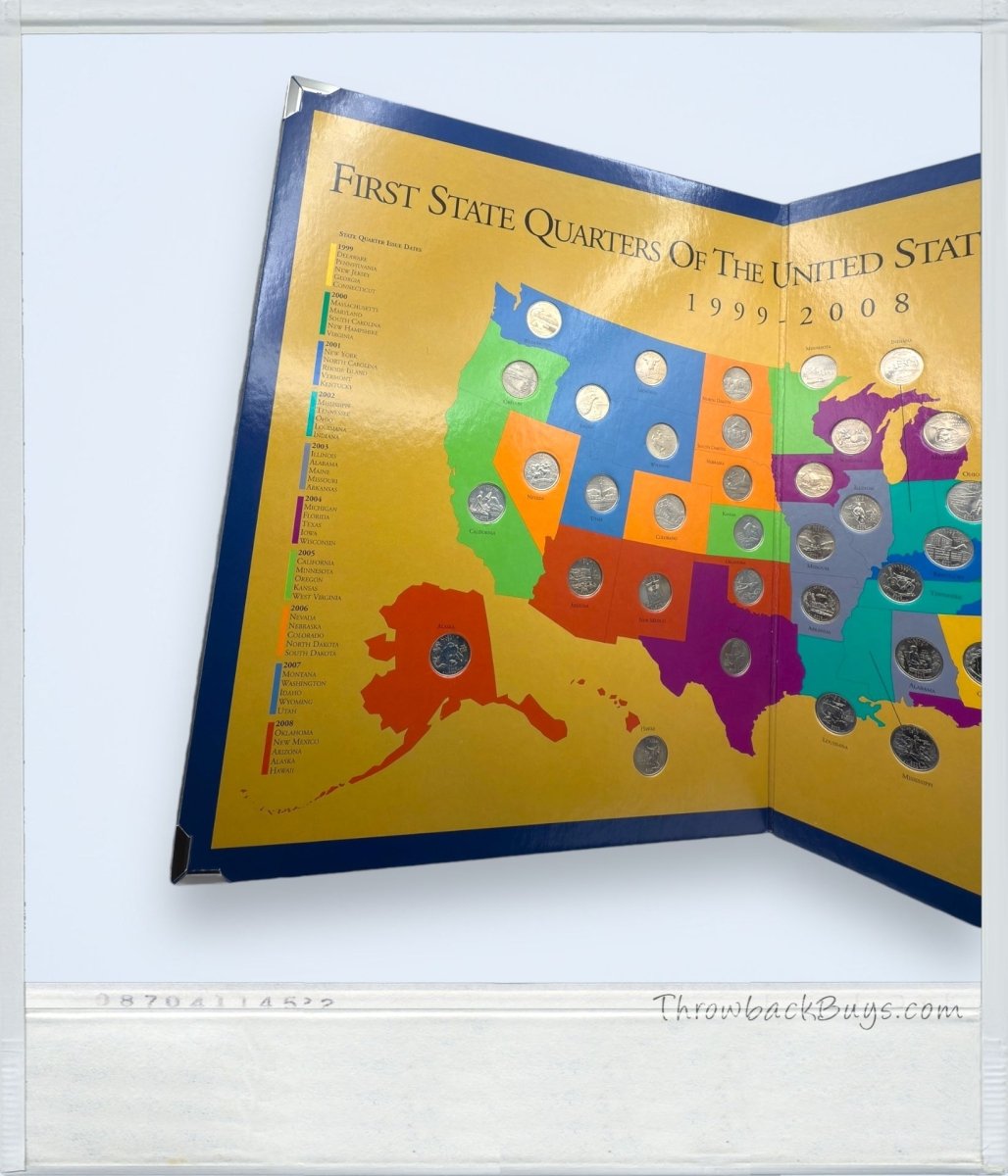 2008 - First State Quarters of the United States Collector's Map Complete Set - Collectible Coins - ThrowbackBuys - ThrowbackBuys