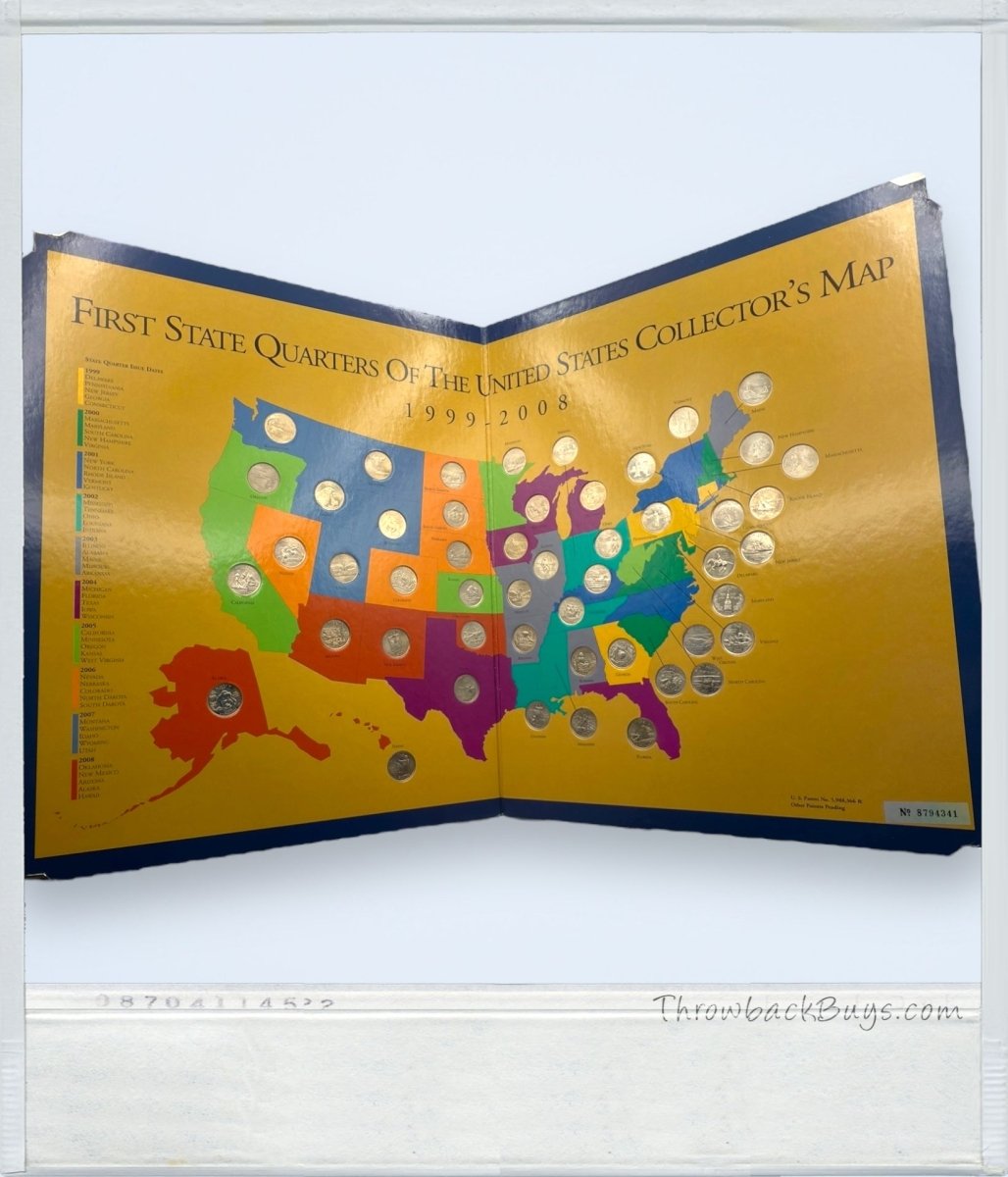 2008 - First State Quarters of the United States Collector's Map Complete Set - Collectible Coins - ThrowbackBuys - ThrowbackBuys