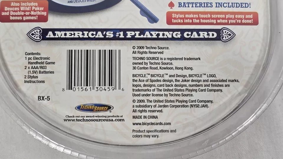 2009 - Bicycle Hand Held BlackJack Deuces Wild American Card Play Game Touch Screen NEW - Handheld Consoles - ThrowbackBuys - ResellerDoor