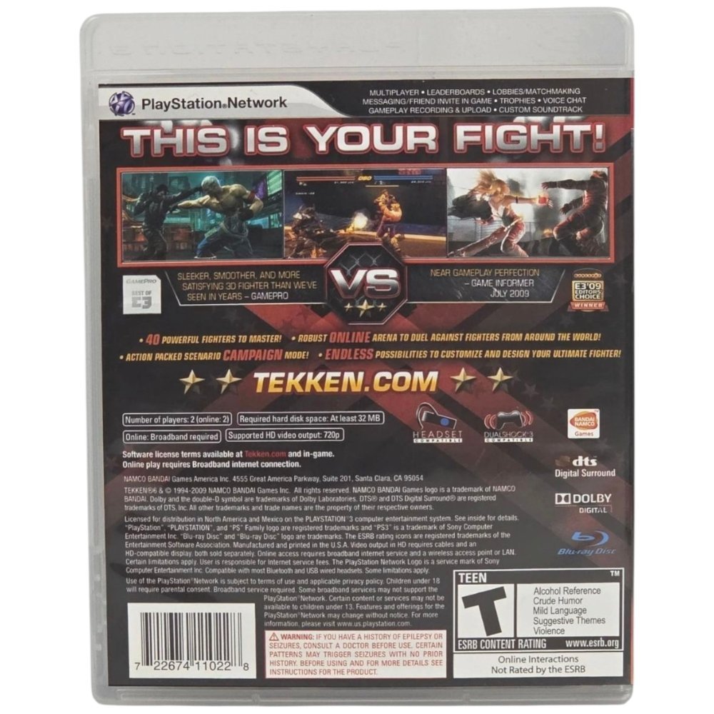 2009 - Sony Playstation 3 Tekken 6 PS3 Game - Video Games - ThrowbackBuys - A N E 1 Stop Shop