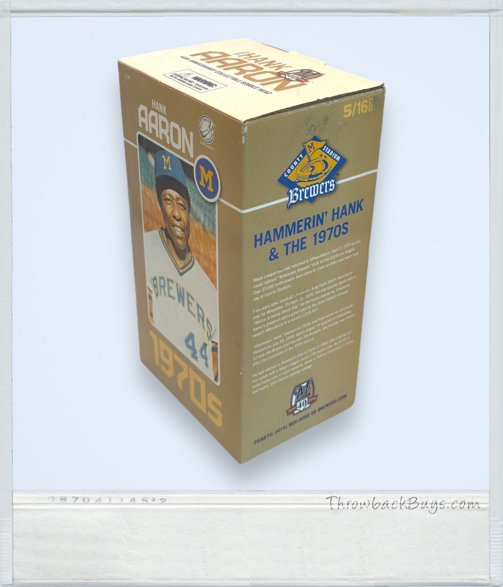 2010 - Milwaukee Brewers Hank Aaron Bobblehead (In Box) - Collectible Toys - ThrowbackBuys - ThrowbackBuys