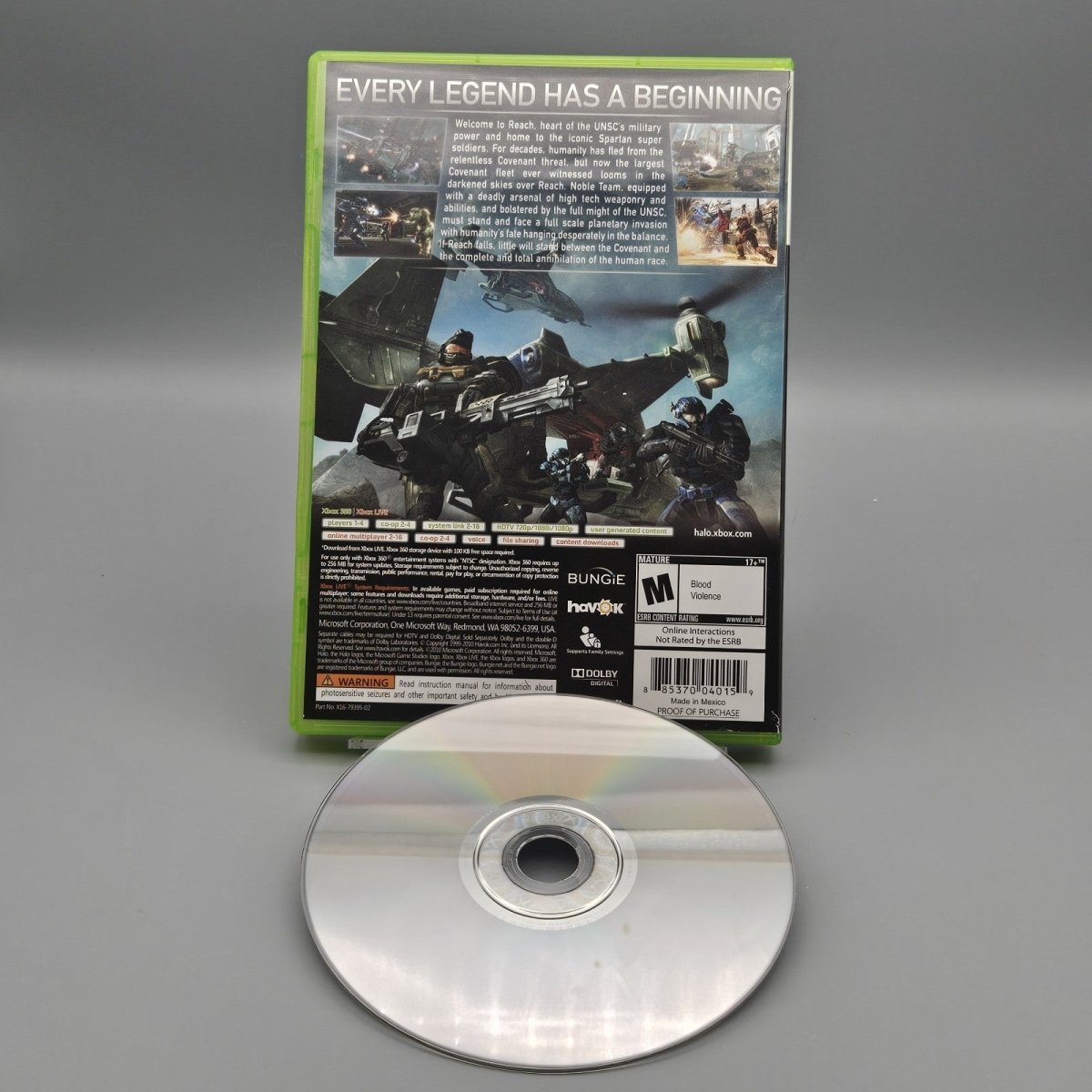 2010 – Xbox 360: Halo Reach - Video Games - ThrowbackBuys - Pinnaclecollectibles