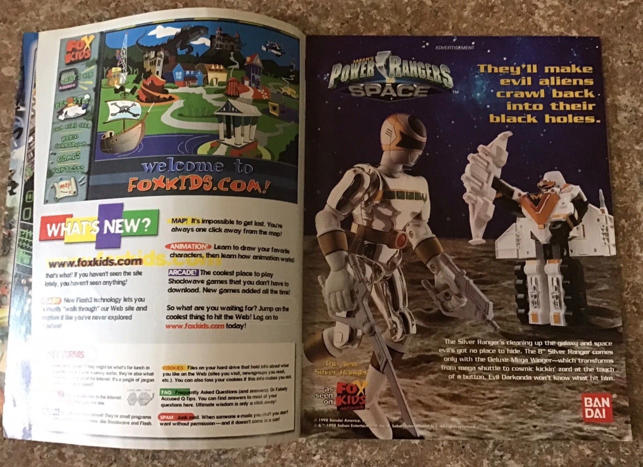 Totally Fox Kids Magazine Power Rangers Space Godzilla Hercules Winter 1998